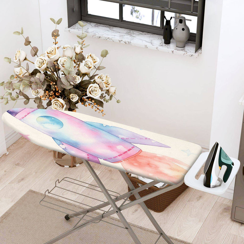 1-Piece Rocket Space Stars  Ironing Board Cover, Universal Size, Without Board