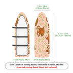 1-Piece Sloth Floral Animal  Ironing Board Cover, Universal Size, Without Board