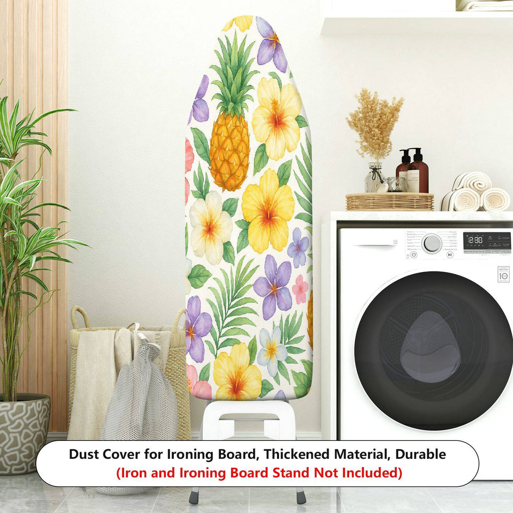 1-Piece Tropical Floral Pineapple  Ironing Board Cover, Universal Size, Without Board