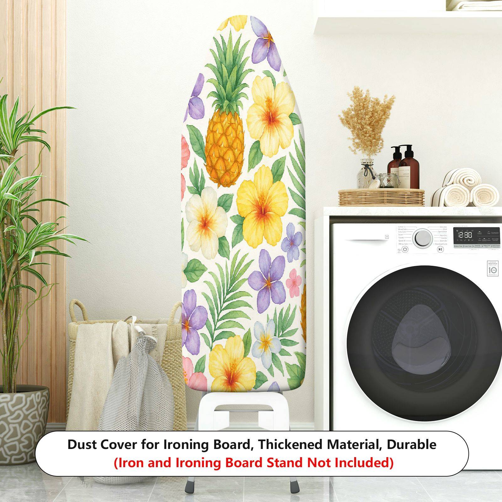 1-Piece Tropical Floral Pineapple  Ironing Board Cover, Universal Size, Without Board