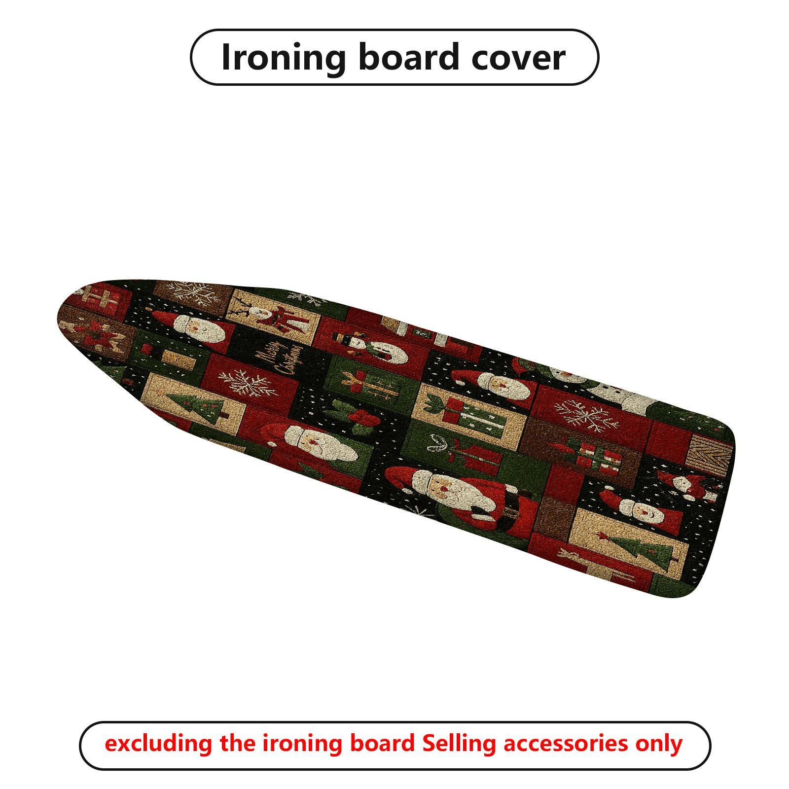1-Piece Santa Christmas Pattern Holiday  Ironing Board Cover, Universal Size, Without Board