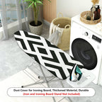 1-Piece Geometric Diamond Pattern Black and White  Ironing Board Cover, Universal Size, Without Board