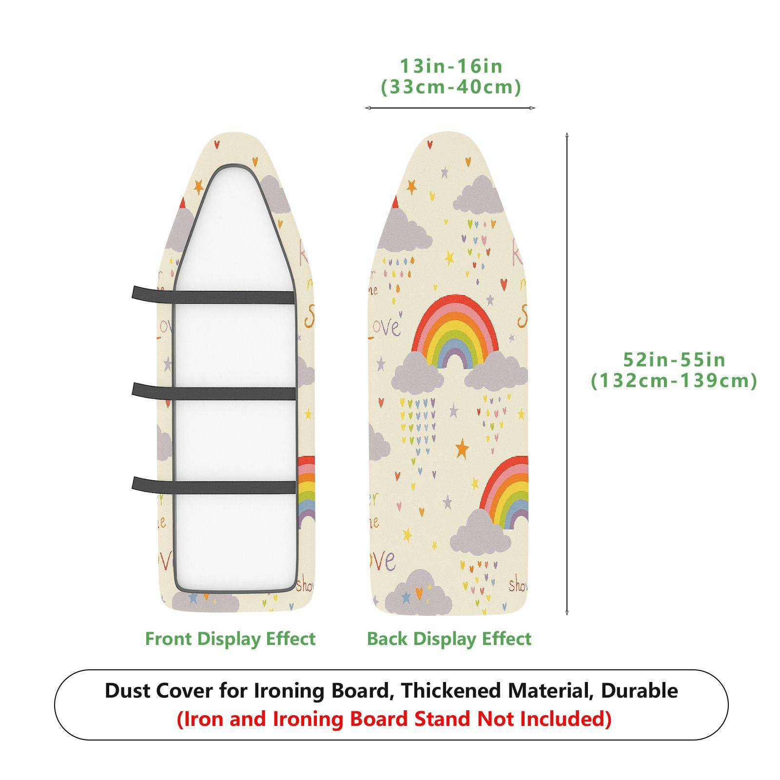 1-Piece Rainbow Cloud Star  Ironing Board Cover, Universal Size, Without Board