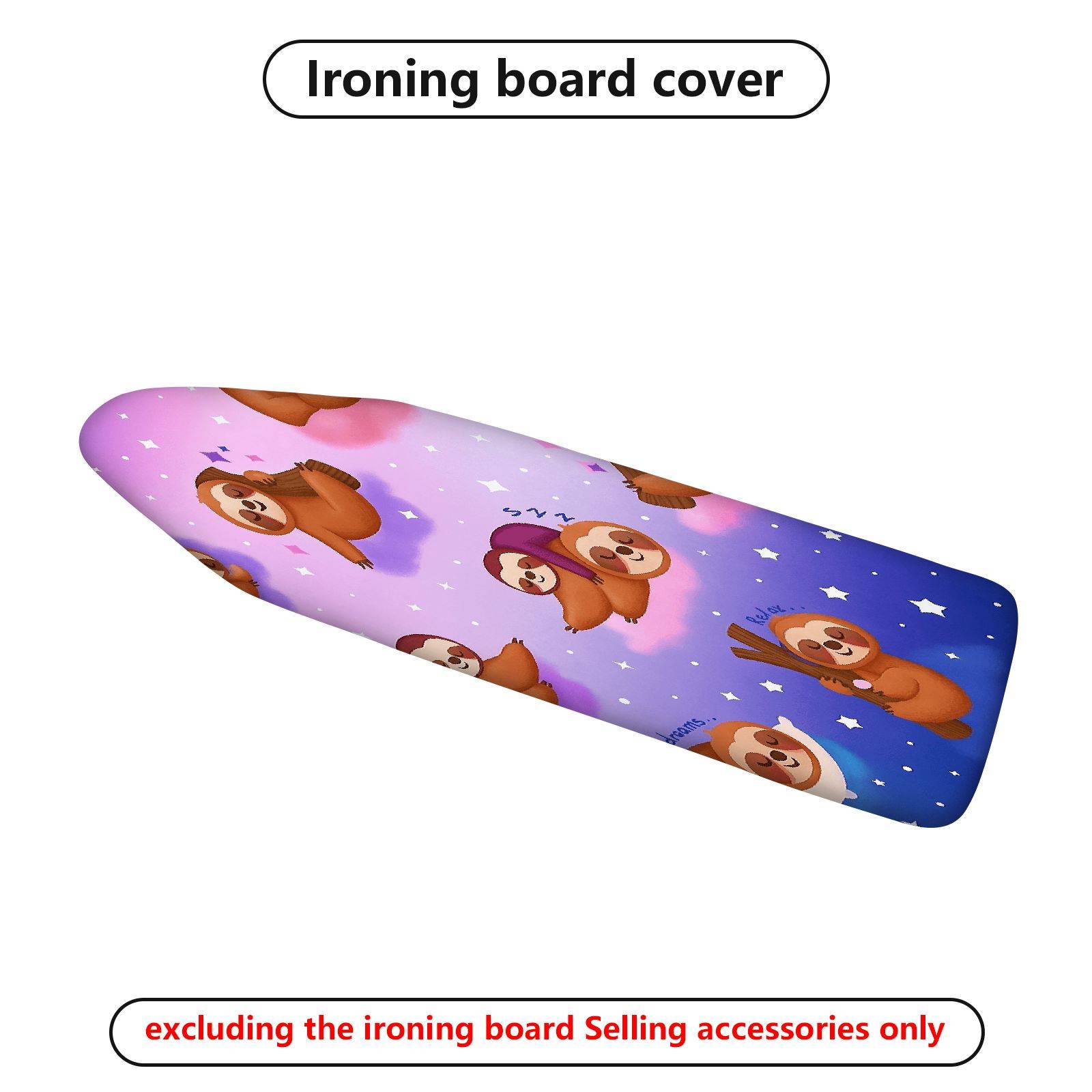 1-Piece Cute Sloth Star Night  Ironing Board Cover, Universal Size, Without Board
