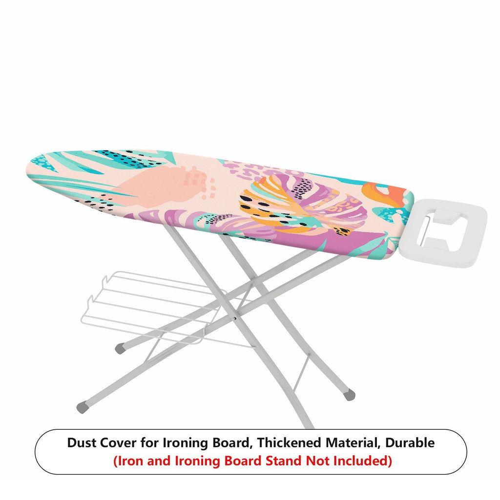 1-Piece Tropical Leaves Abstract Pastel  Ironing Board Cover, Universal Size, Without Board