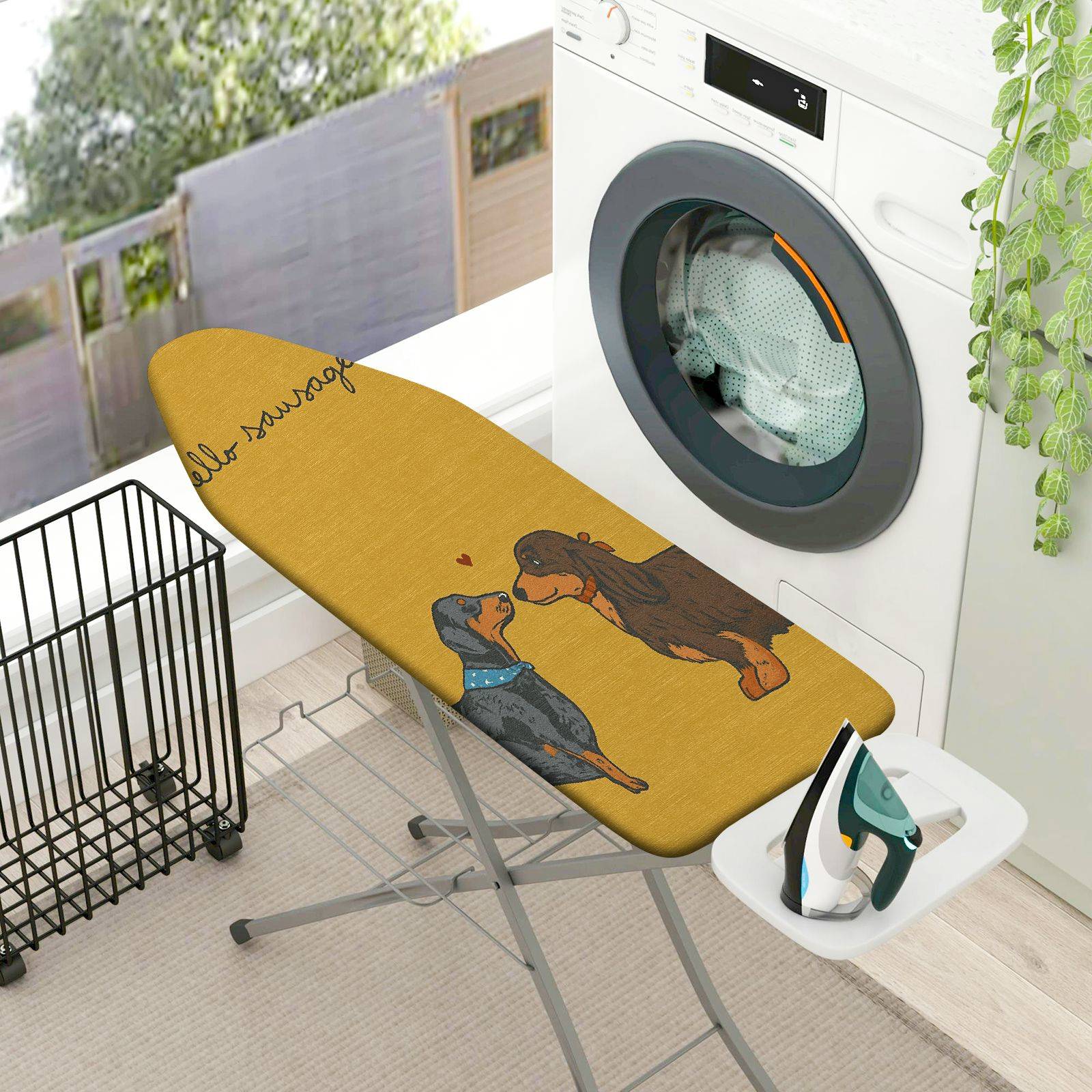 1-Piece Dog Love Sausage Animal  Ironing Board Cover, Universal Size, Without Board