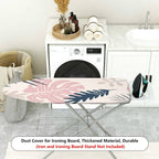1-Piece Tropical Leaves Pink Green Artistic  Ironing Board Cover, Universal Size, Without Board