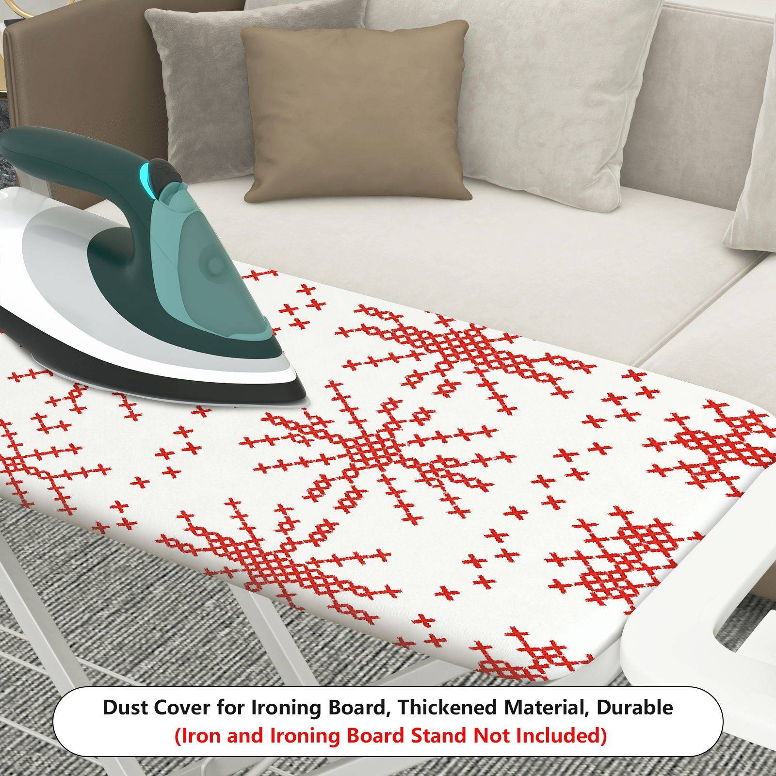 1-Piece Christmas Nordic Deer Heart  Ironing Board Cover, Universal Size, Without Board