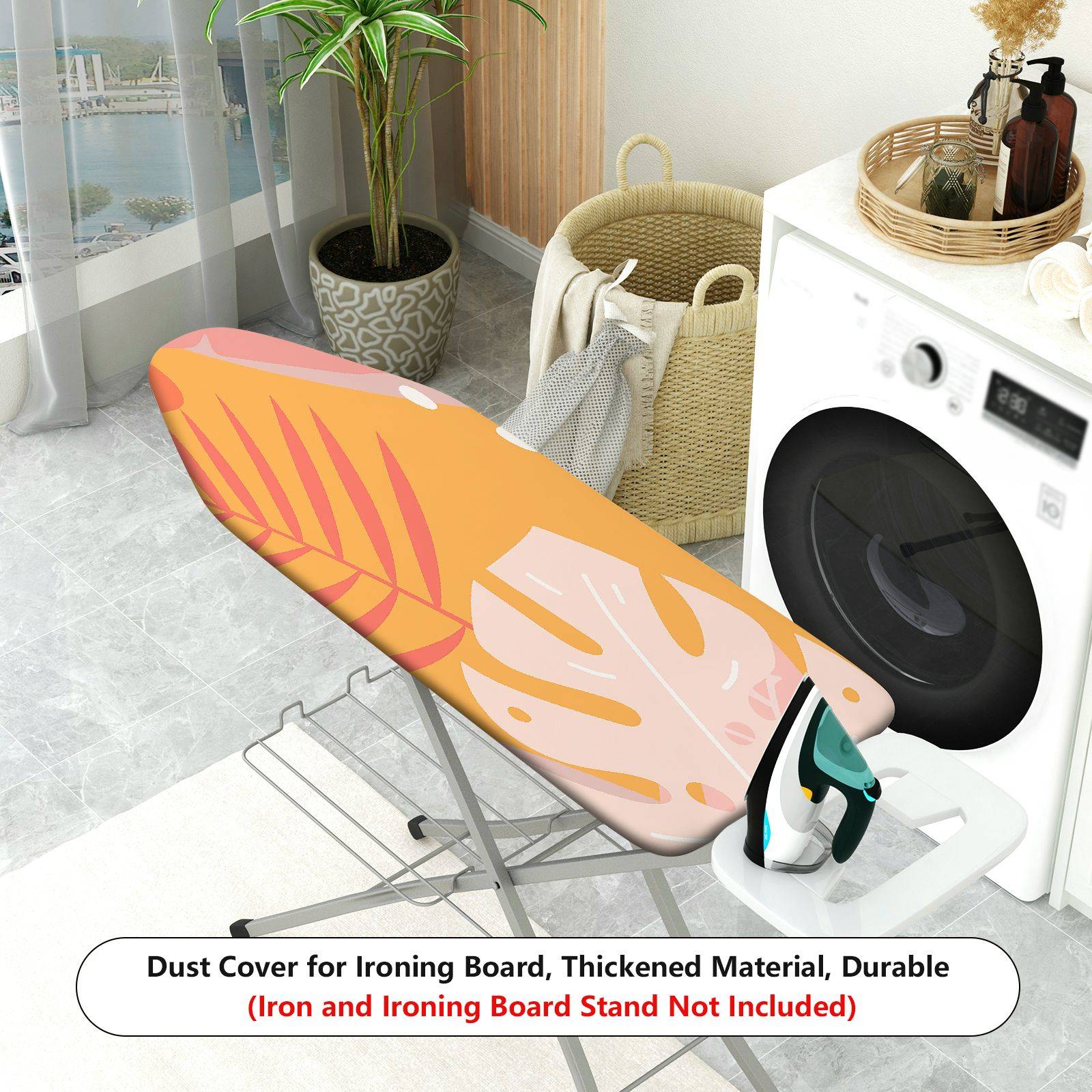 1-Piece Tropical Leaf Abstract Art Ironing  Ironing Board Cover, Universal Size, Without Board