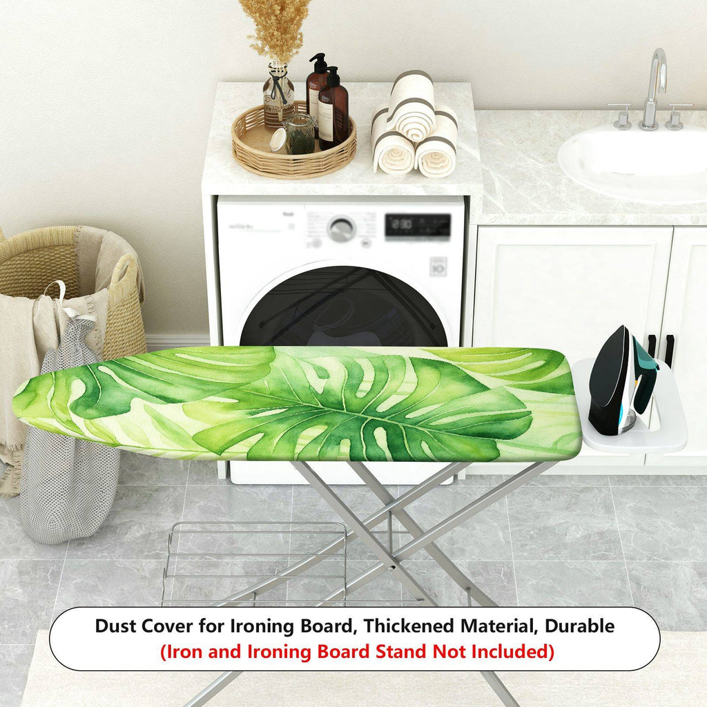 1-Piece Tropical Leaf Pattern Green Decorative  Ironing Board Cover, Universal Size, Without Board