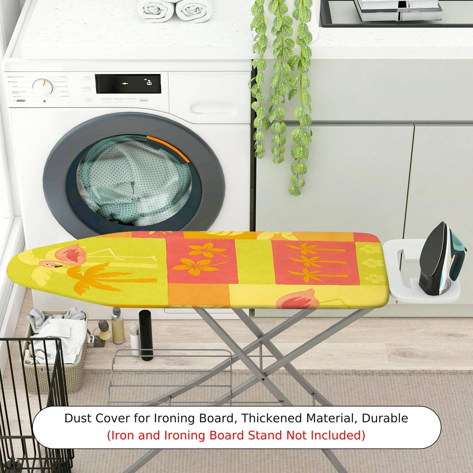 1-Piece Floral Tropical Vibrant  Ironing Board Cover, Universal Size, Without Board