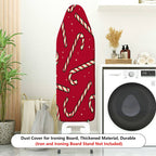 1-Piece Christmas Candy Cane Pattern Red Theme  Ironing Board Cover, Universal Size, Without Board