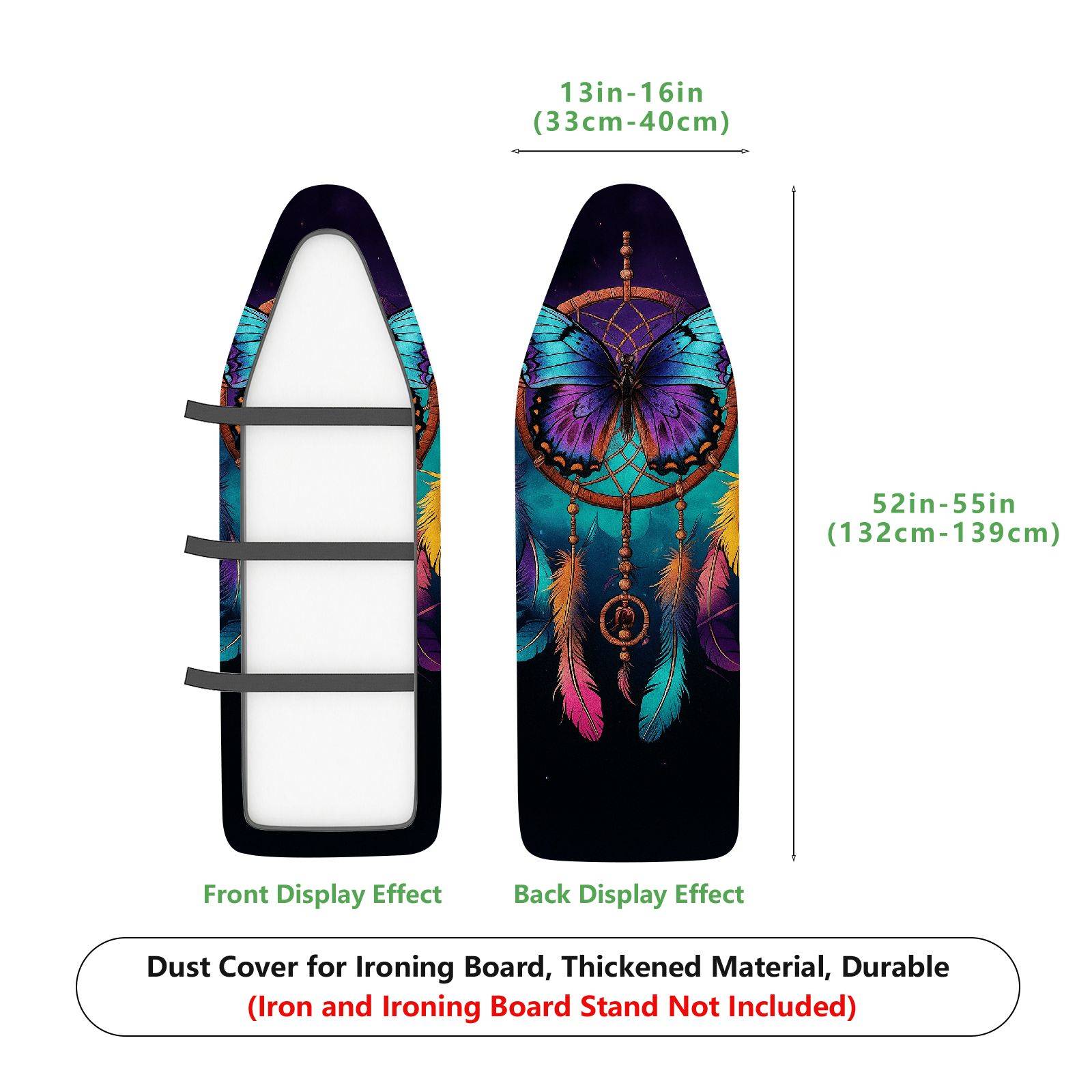 1-Piece Butterfly Dreamcatcher Feathers  Ironing Board Cover, Universal Size, Without Board