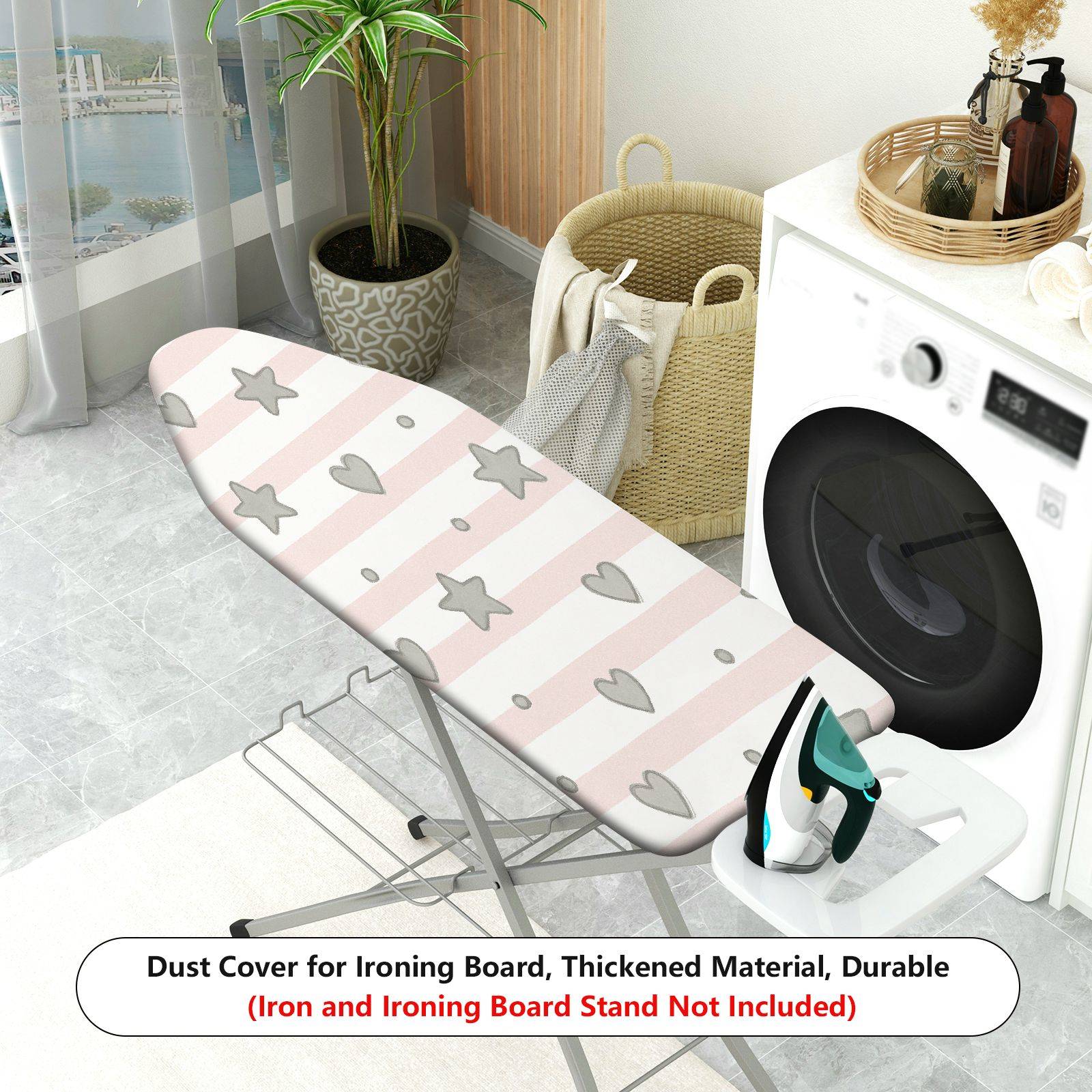 1-Piece Star Stripe Heart  Ironing Board Cover, Universal Size, Without Board