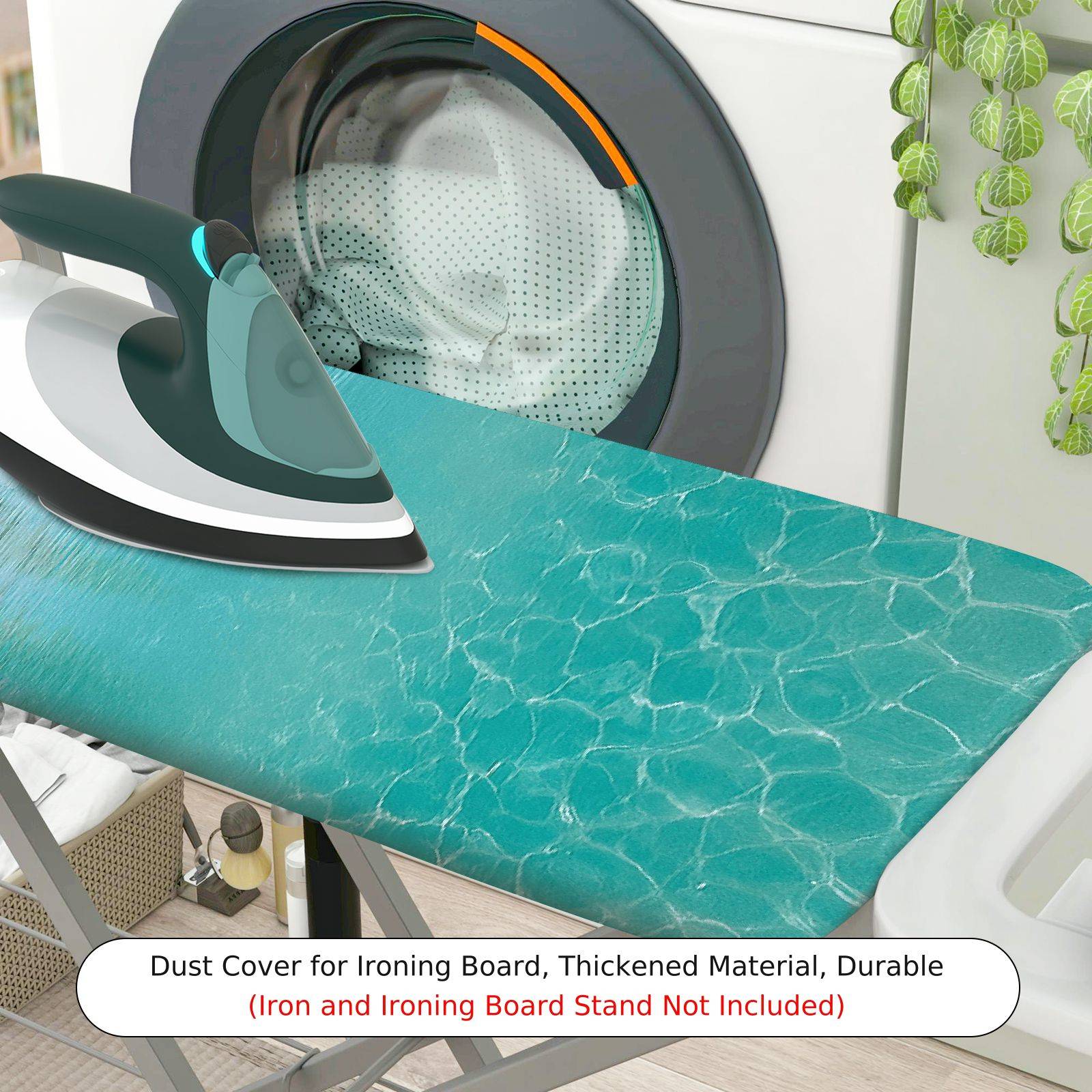 1-Piece Tropical Beach Blue Lagoon Scenic  Ironing Board Cover, Universal Size, Without Board