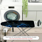 1-Piece Black Cat Blue Rose Dark  Ironing Board Cover, Universal Size, Without Board
