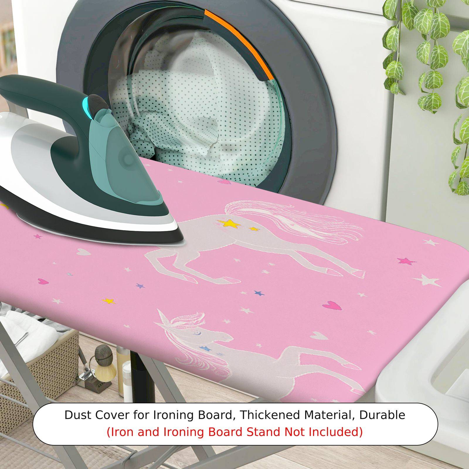 1-Piece Unicorn Pink Fantasy Star  Ironing Board Cover, Universal Size, Without Board