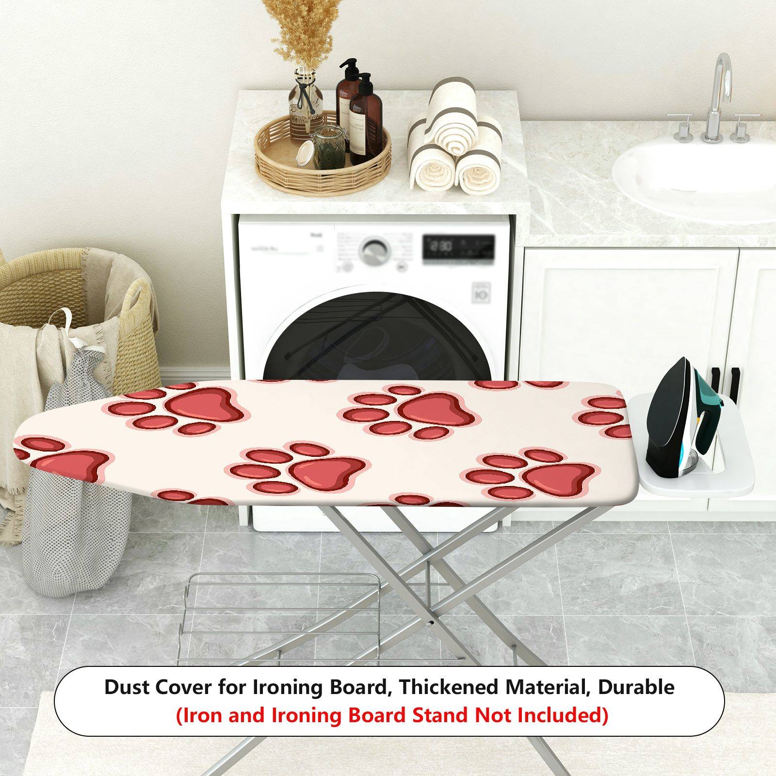 1-Piece Animal Print Paw Cat Dog  Ironing Board Cover, Universal Size, Without Board