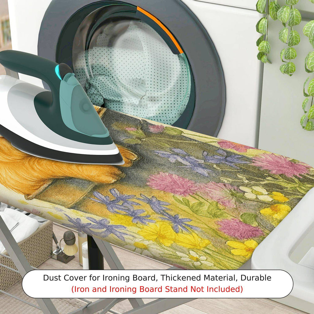 1-Piece Cow Floral Animal  Ironing Board Cover, Universal Size, Without Board