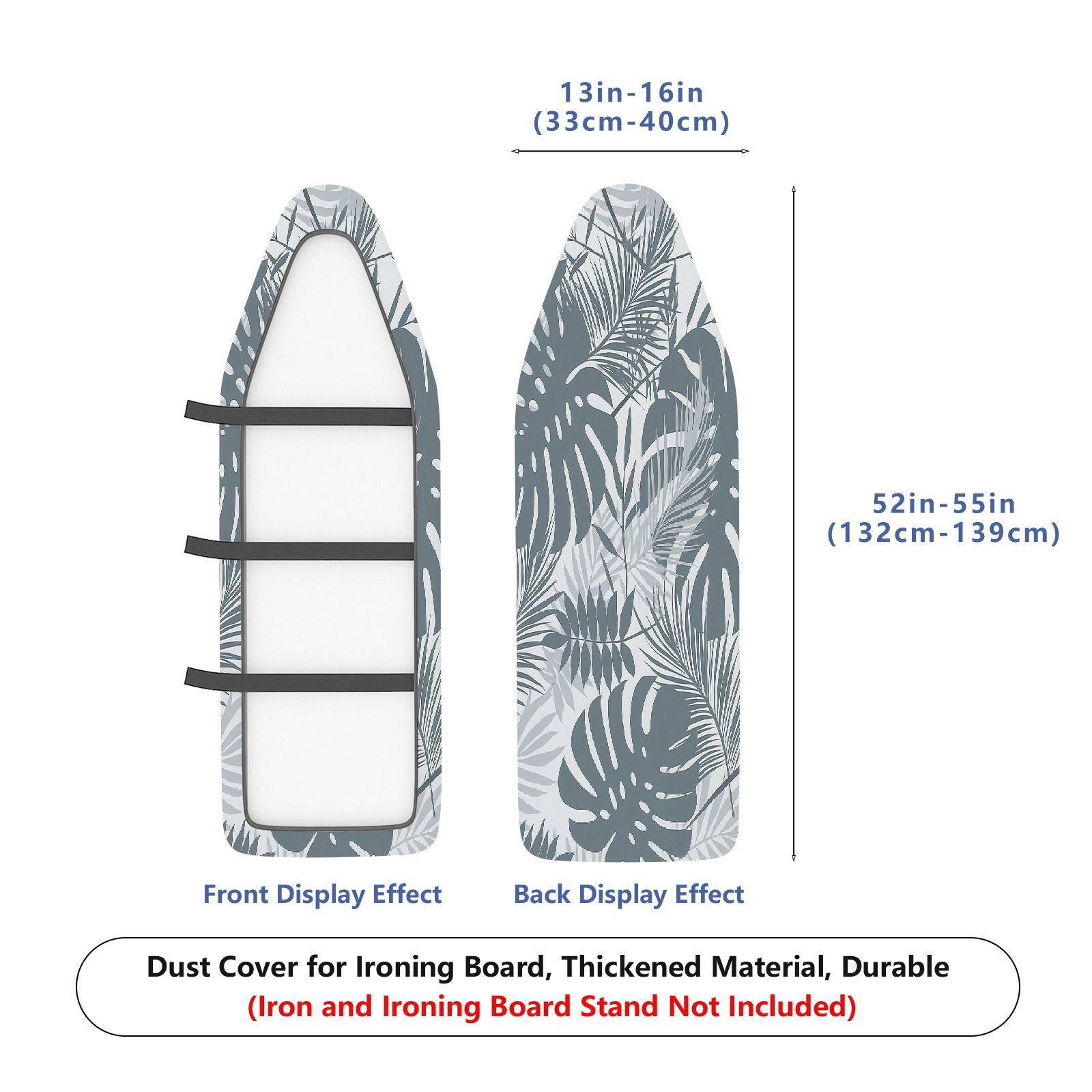 1-Piece Botanical Tropical Leaves Abstract  Ironing Board Cover, Universal Size, Without Board
