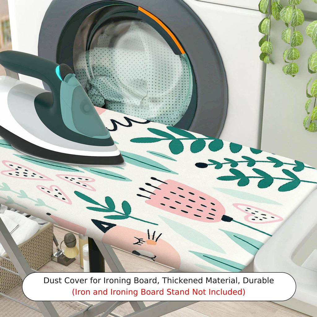 1-Piece Cat Floral Leaf  Ironing Board Cover, Universal Size, Without Board