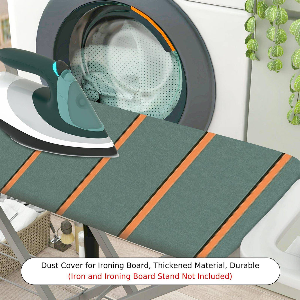 1-Piece Striped Green Orange Stylish  Ironing Board Cover, Universal Size, Without Board