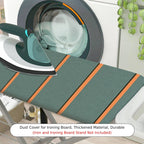 1-Piece Striped Green Orange Stylish  Ironing Board Cover, Universal Size, Without Board