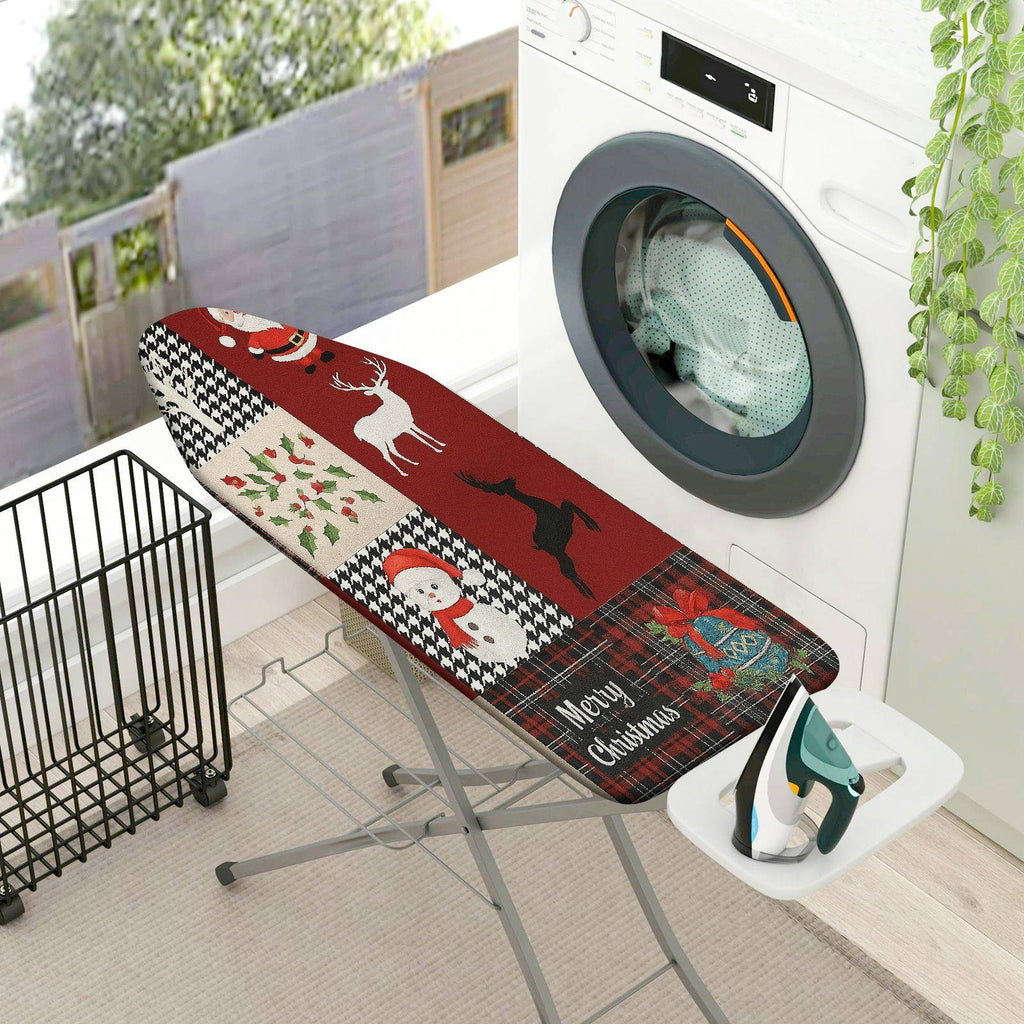 1-Piece Christmas Reindeer Snowman  Ironing Board Cover, Universal Size, Without Board