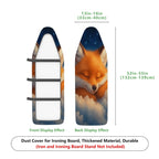 1-Piece Sleepy Fox Starry  Ironing Board Cover, Universal Size, Without Board