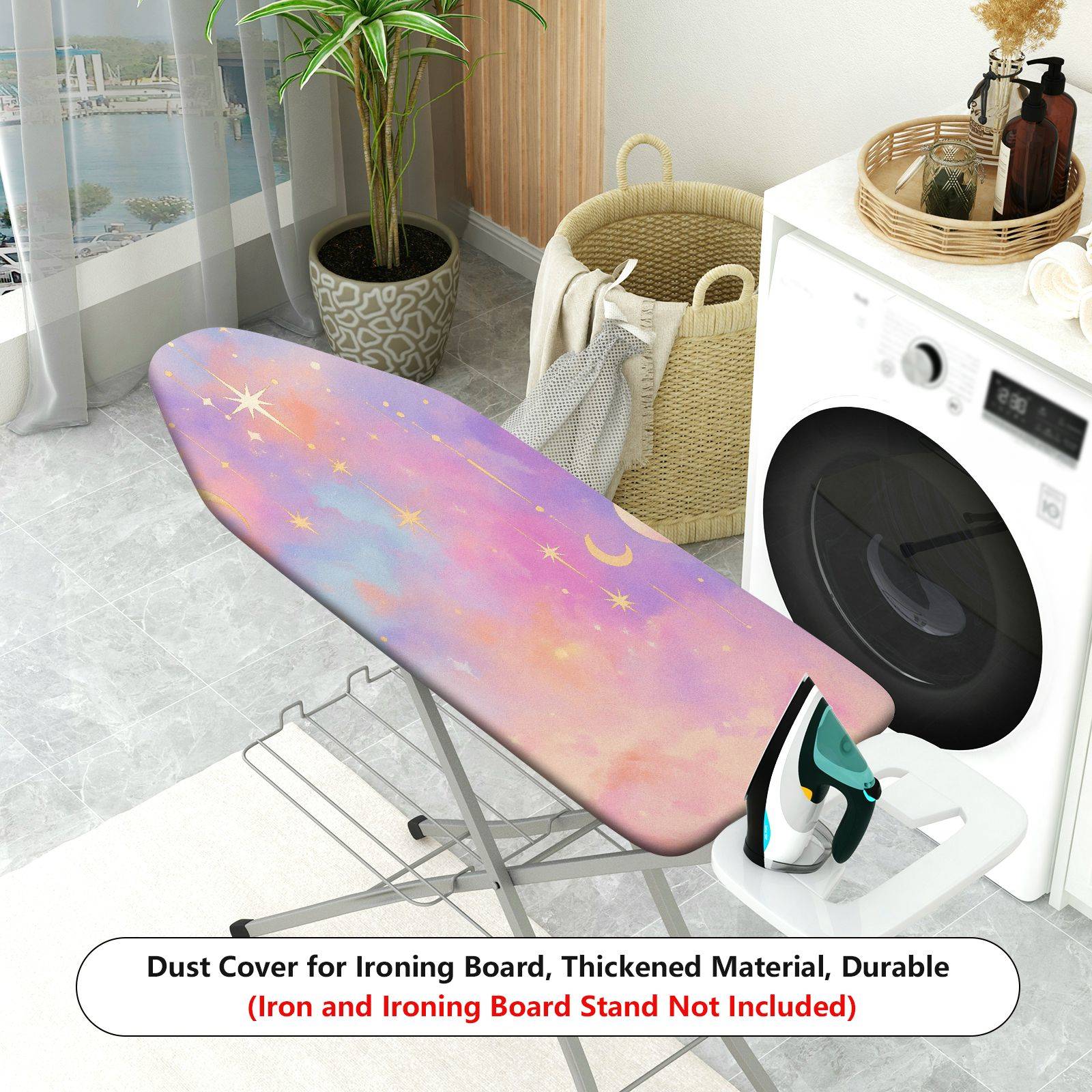1-Piece Galaxy Stars Moon Sky  Ironing Board Cover, Universal Size, Without Board