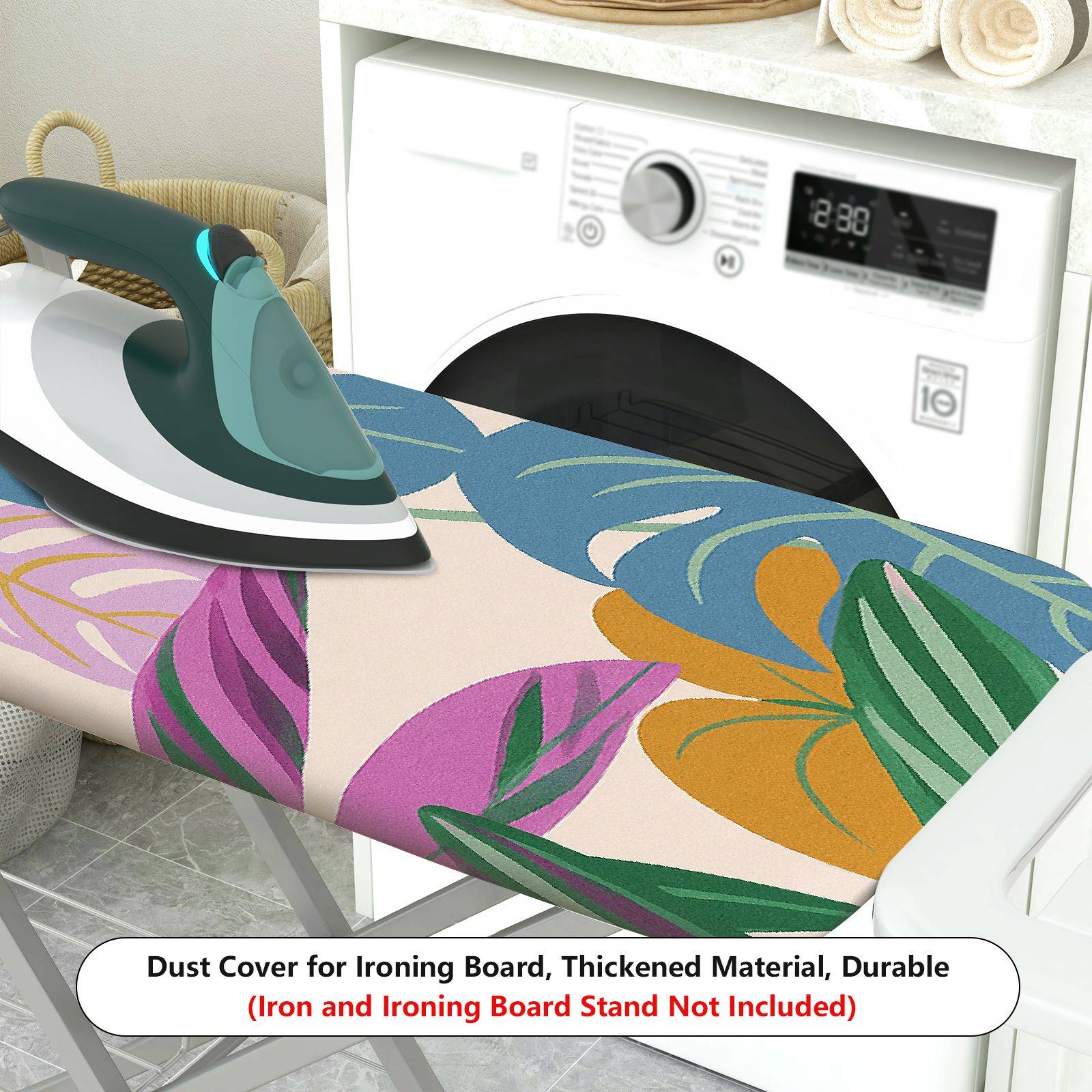 1-Piece Leaf Tropical Floral Pattern  Ironing Board Cover, Universal Size, Without Board