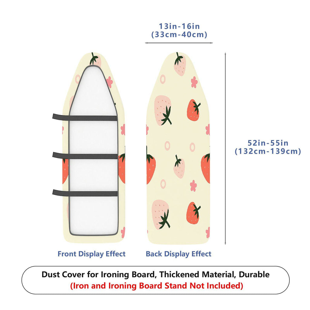 1-Piece Strawberry Floral Pink  Ironing Board Cover, Universal Size, Without Board
