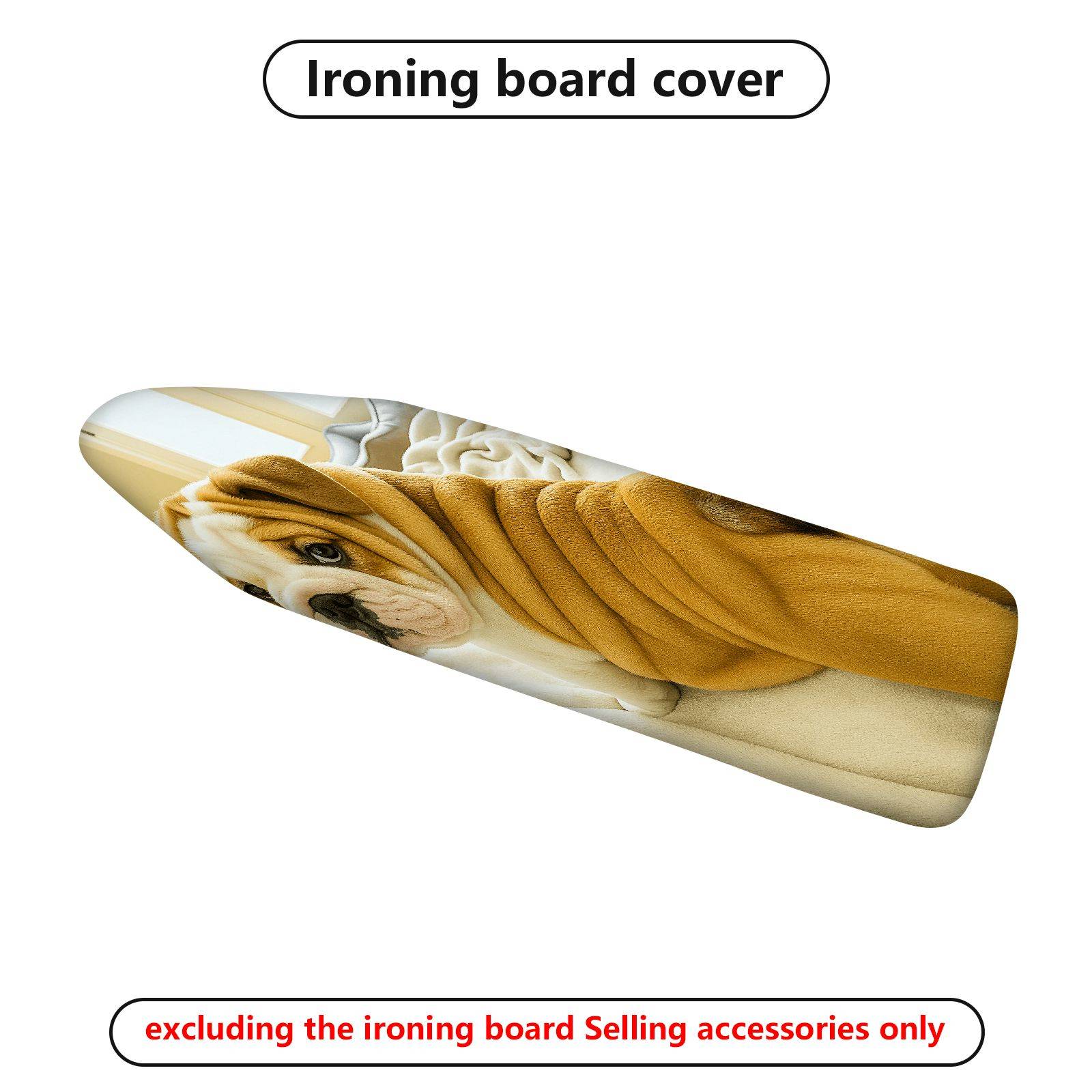 1-Piece Dog Beige Cozy  Ironing Board Cover, Universal Size, Without Board