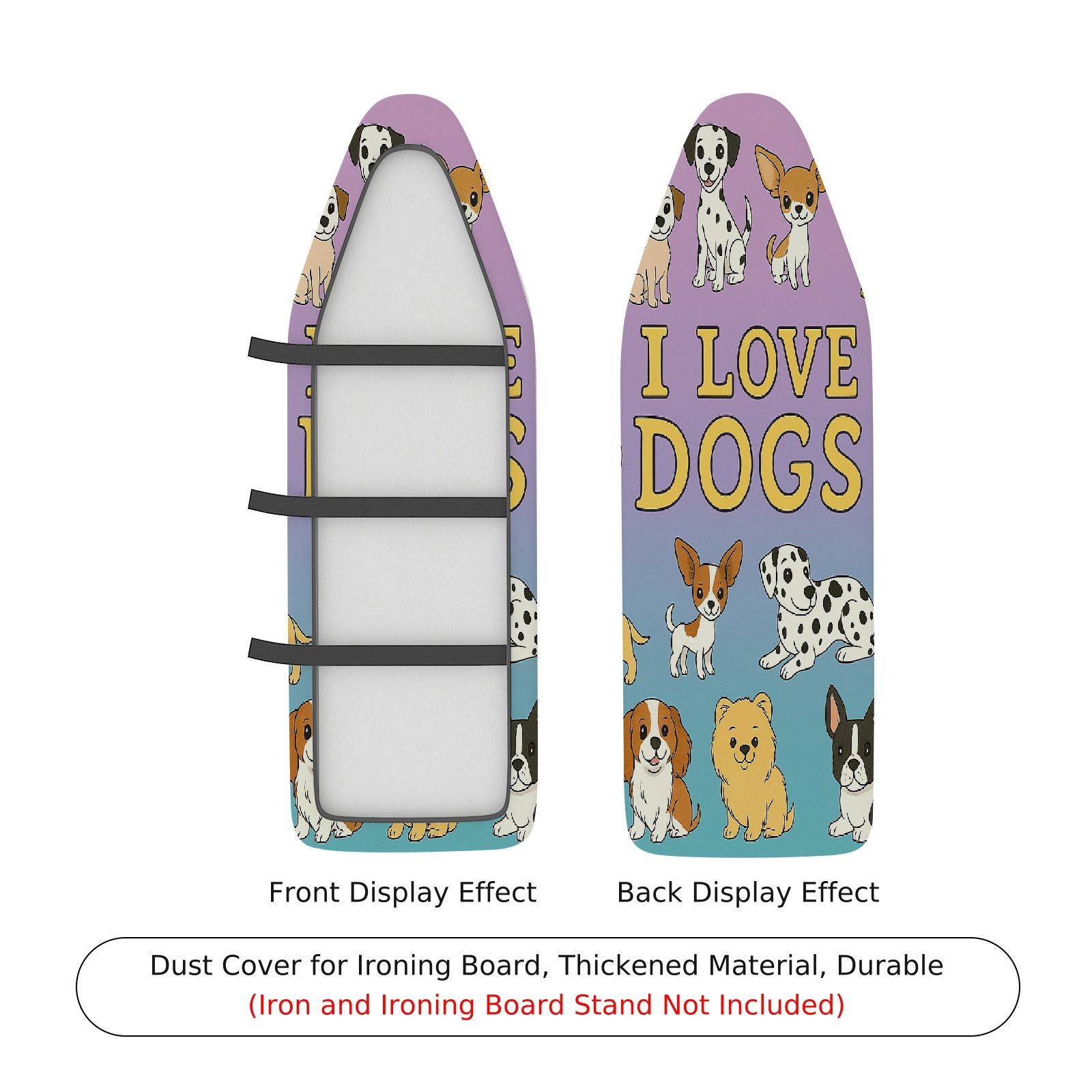 1-Piece Dog Love Pattern  Ironing Board Cover, Universal Size, Without Board