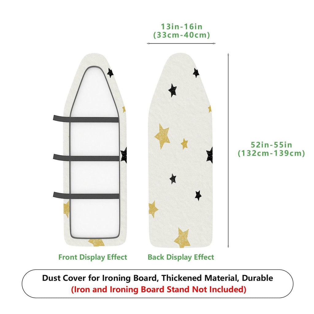 1-Piece Star Black Gold  Ironing Board Cover, Universal Size, Without Board