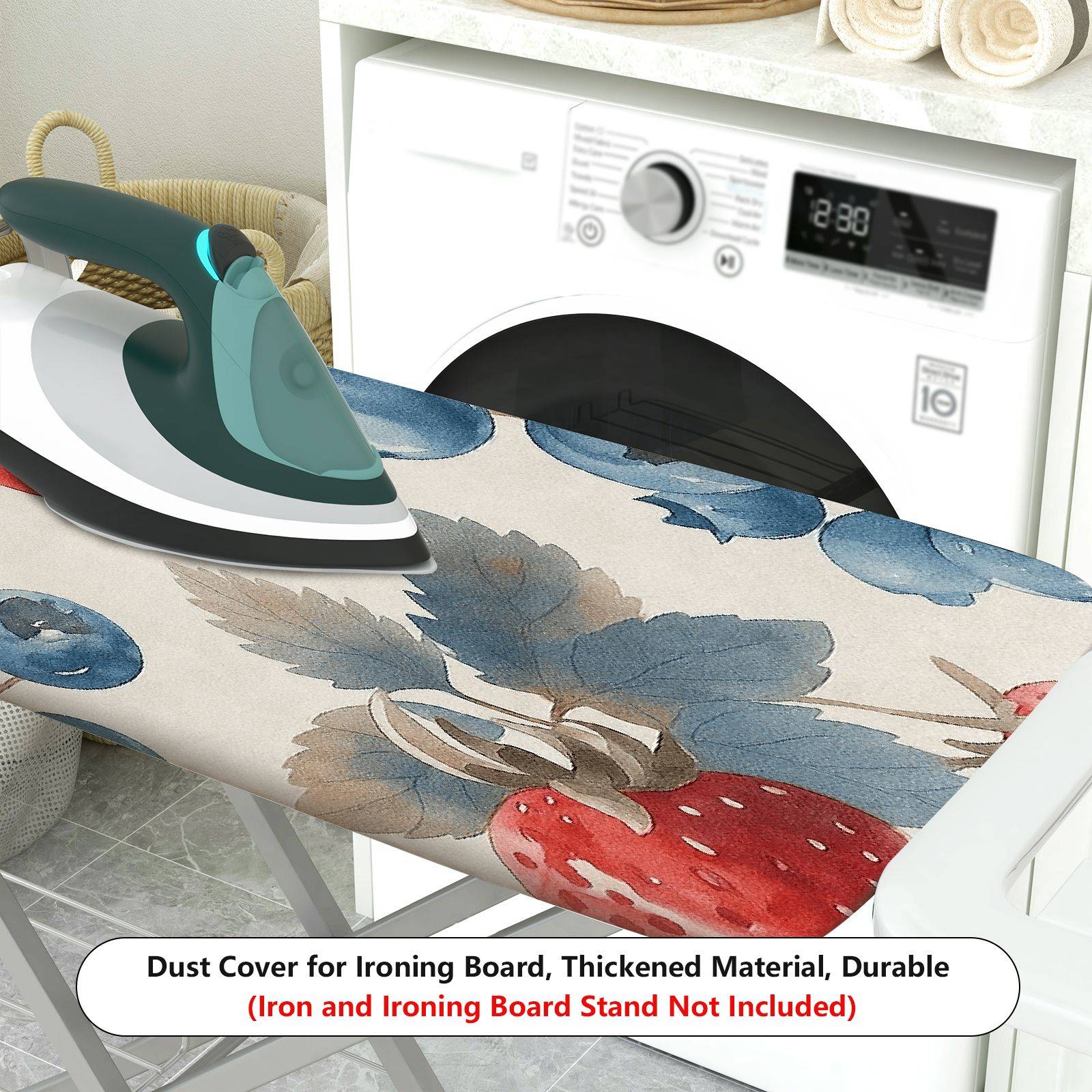 1-Piece Strawberry Blueberry Fruit  Ironing Board Cover, Universal Size, Without Board