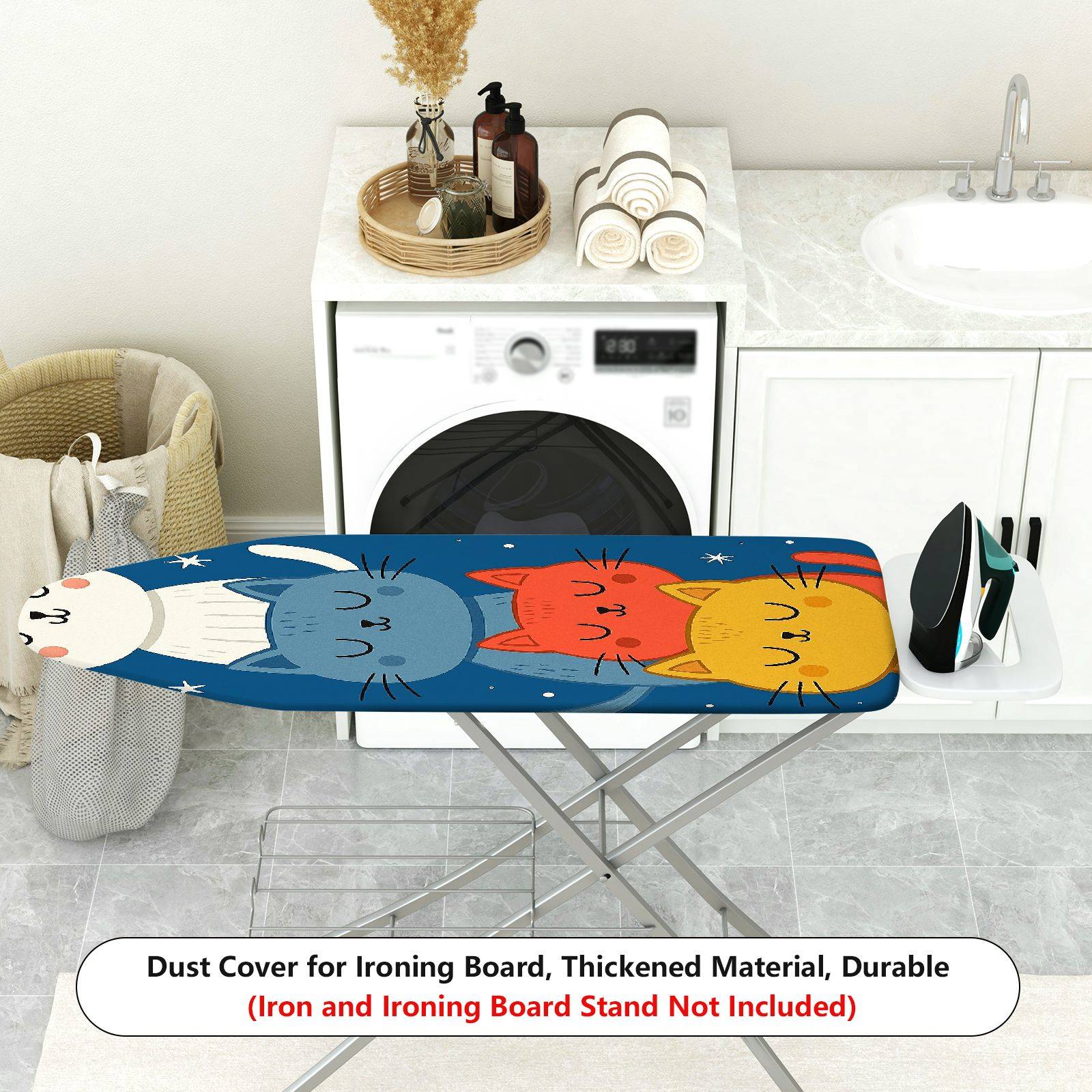 1-Piece Cat Starry Night  Ironing Board Cover, Universal Size, Without Board