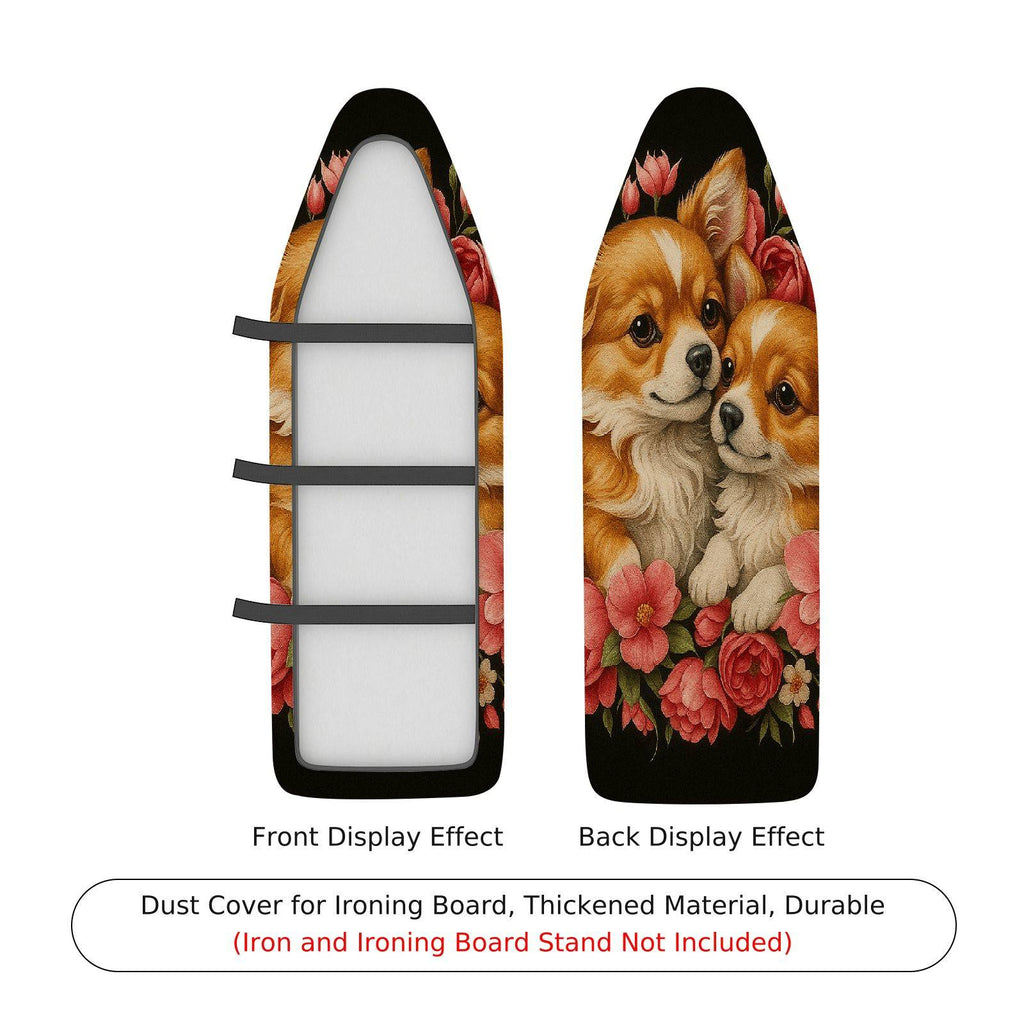 1-Piece Dog Floral Art  Ironing Board Cover, Universal Size, Without Board