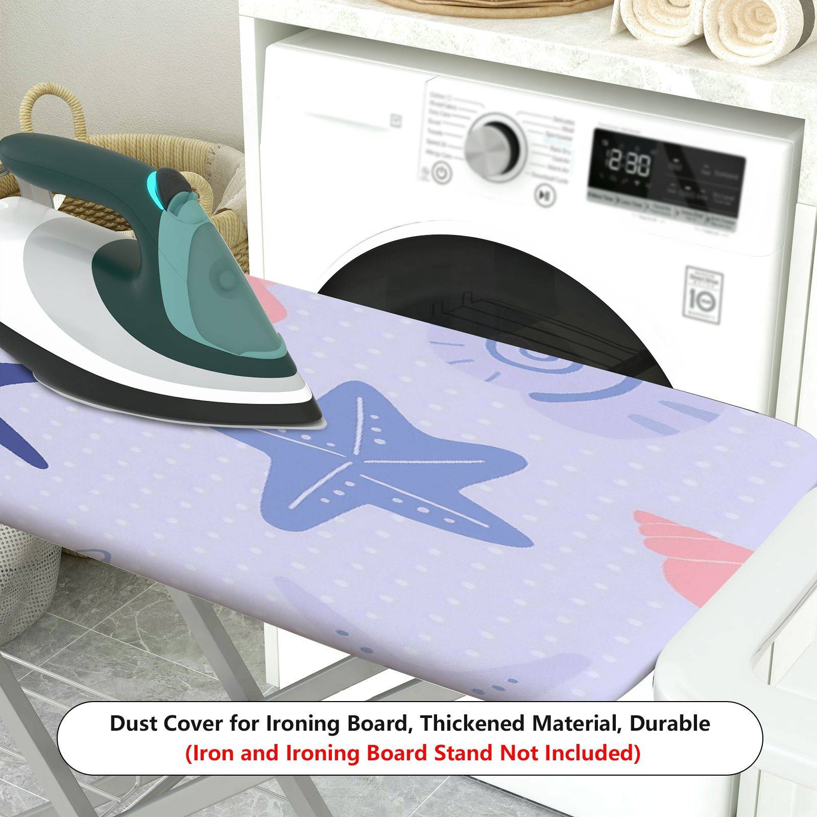 1-Piece Starfish Shell Nautical  Ironing Board Cover, Universal Size, Without Board