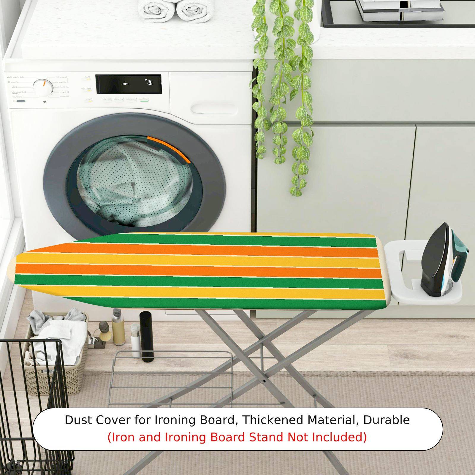 1-Piece Colorful Vibrant Striped  Ironing Board Cover, Universal Size, Without Board
