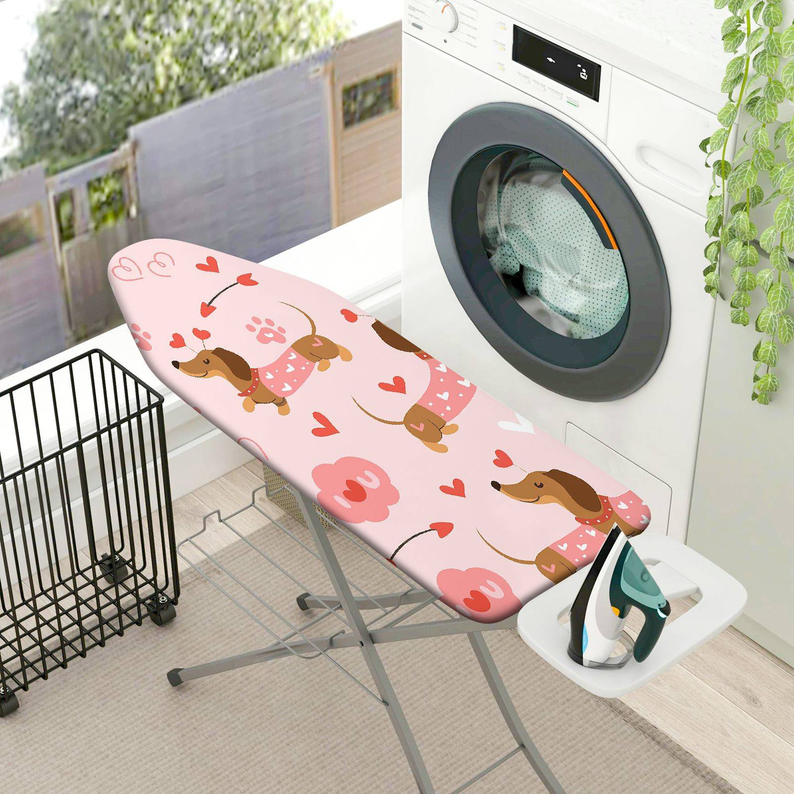 1-Piece Dog Heart Love  Ironing Board Cover, Universal Size, Without Board