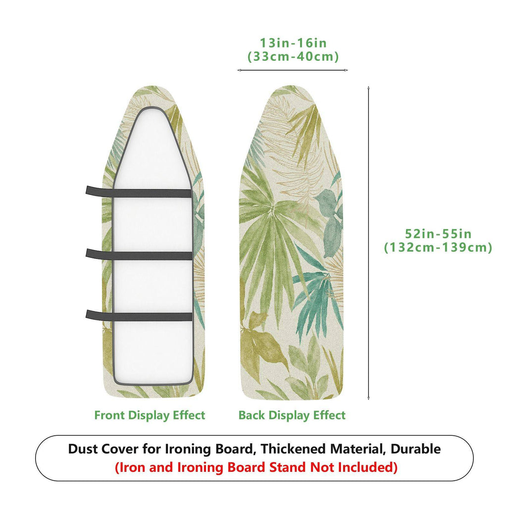 1-Piece Tropical Leaves Green  Ironing Board Cover, Universal Size, Without Board