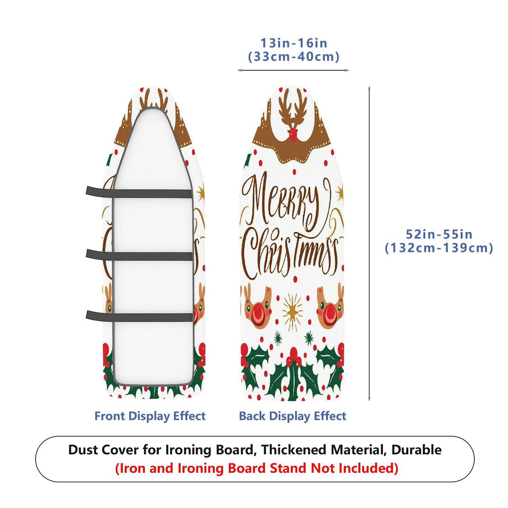 1-Piece Christmas Reindeer Holly  Ironing Board Cover, Universal Size, Without Board