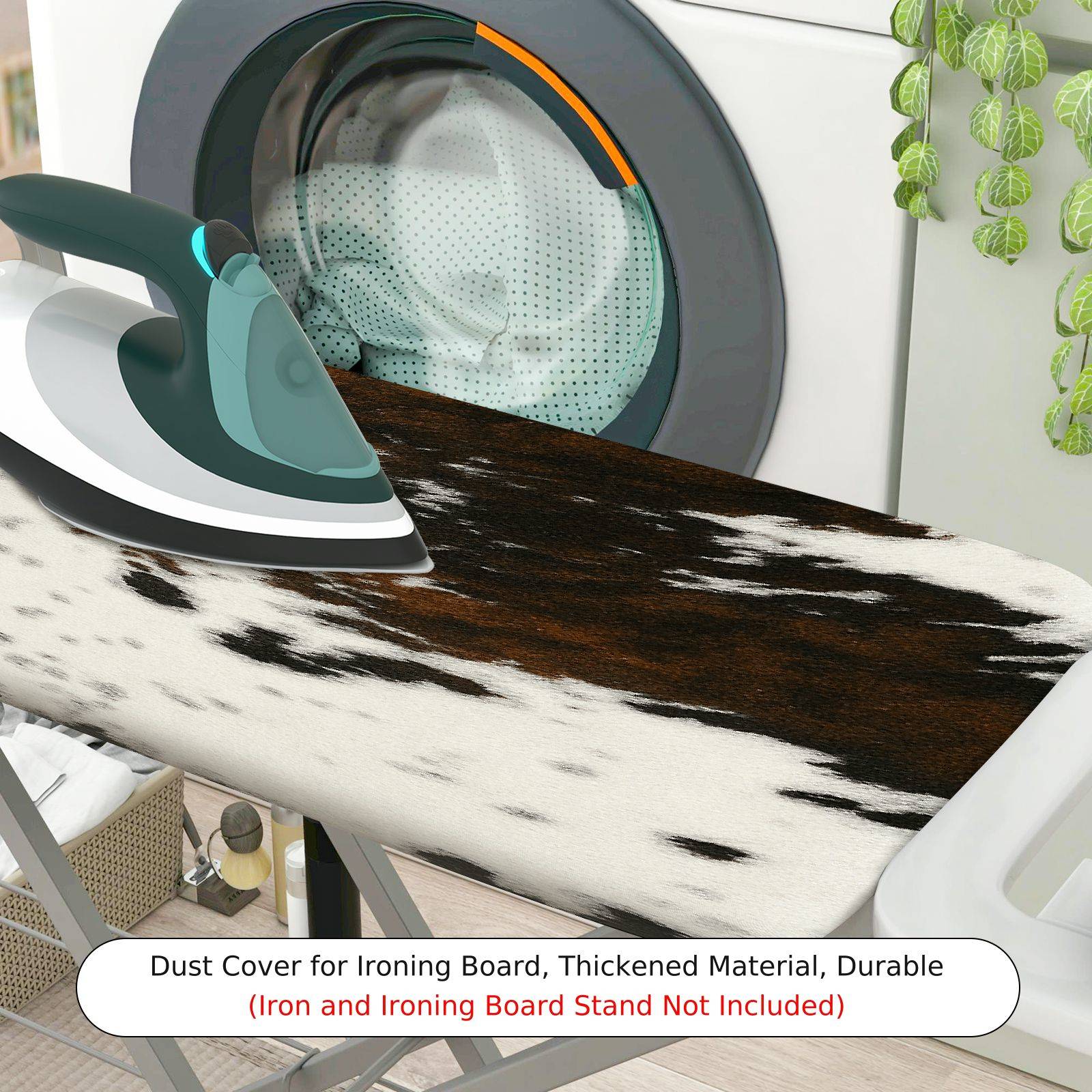 1-Piece Animal Print Black White Brown  Ironing Board Cover, Universal Size, Without Board