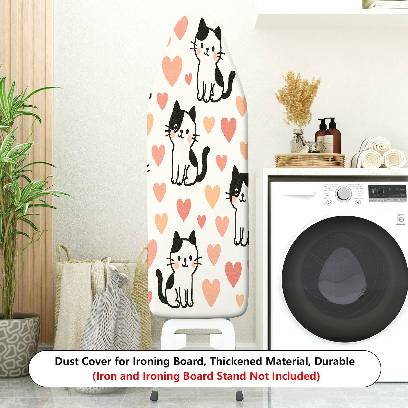1-Piece Heart Cat Lovely  Ironing Board Cover, Universal Size, Without Board