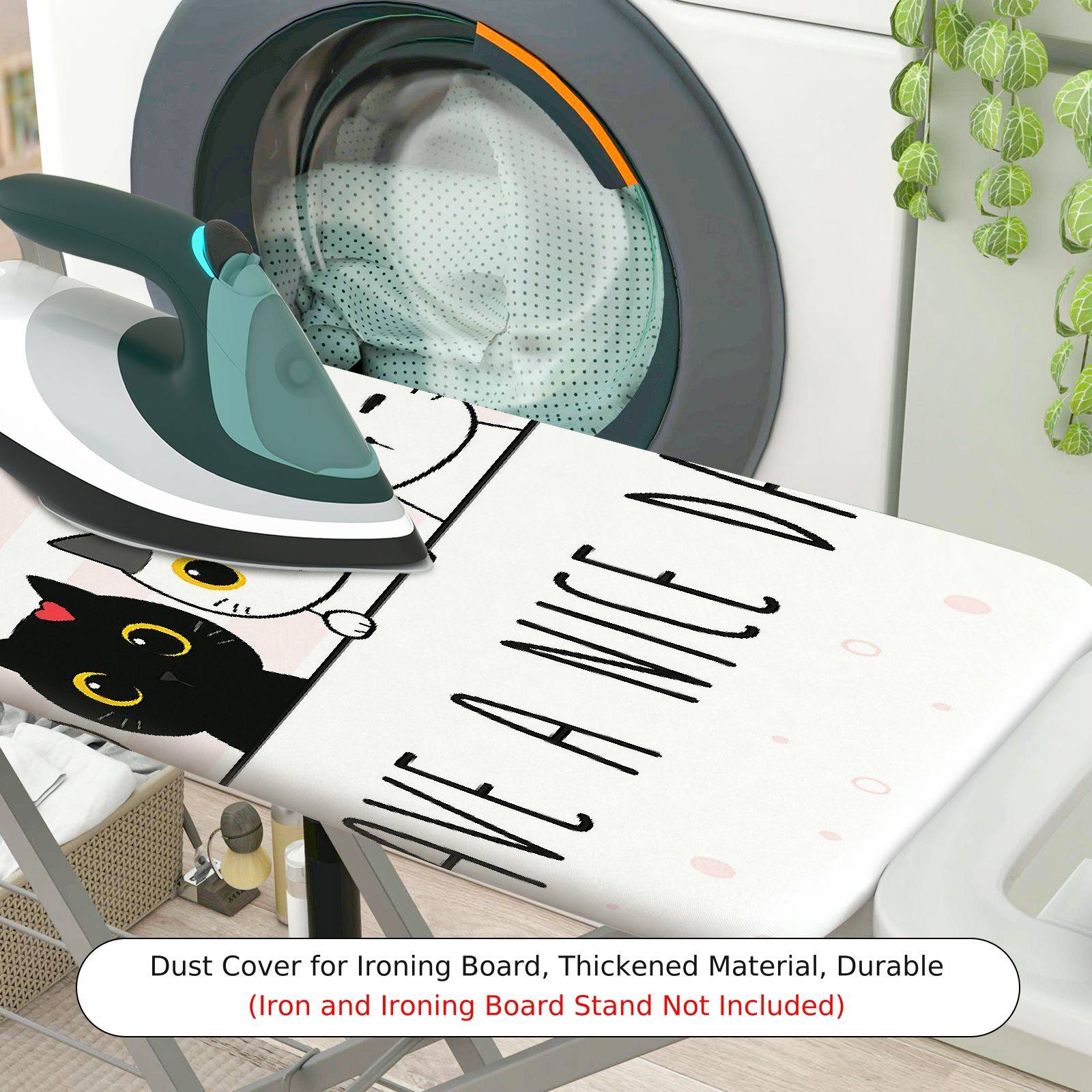 1-Piece Stripe  Cats  Ironing Board Cover, Universal Size, Without Board