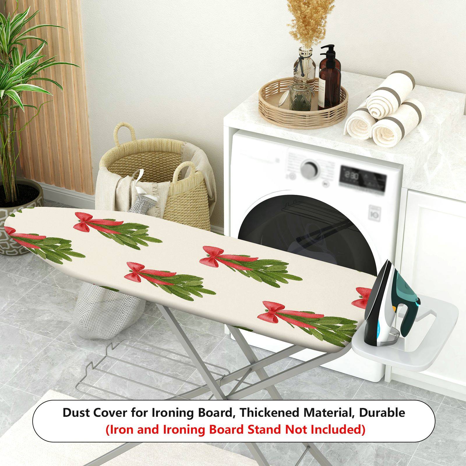 1-Piece Christmas Festive Mistletoe  Ironing Board Cover, Universal Size, Without Board