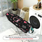 1-Piece Cat Headphones Hearts  Ironing Board Cover, Universal Size, Without Board