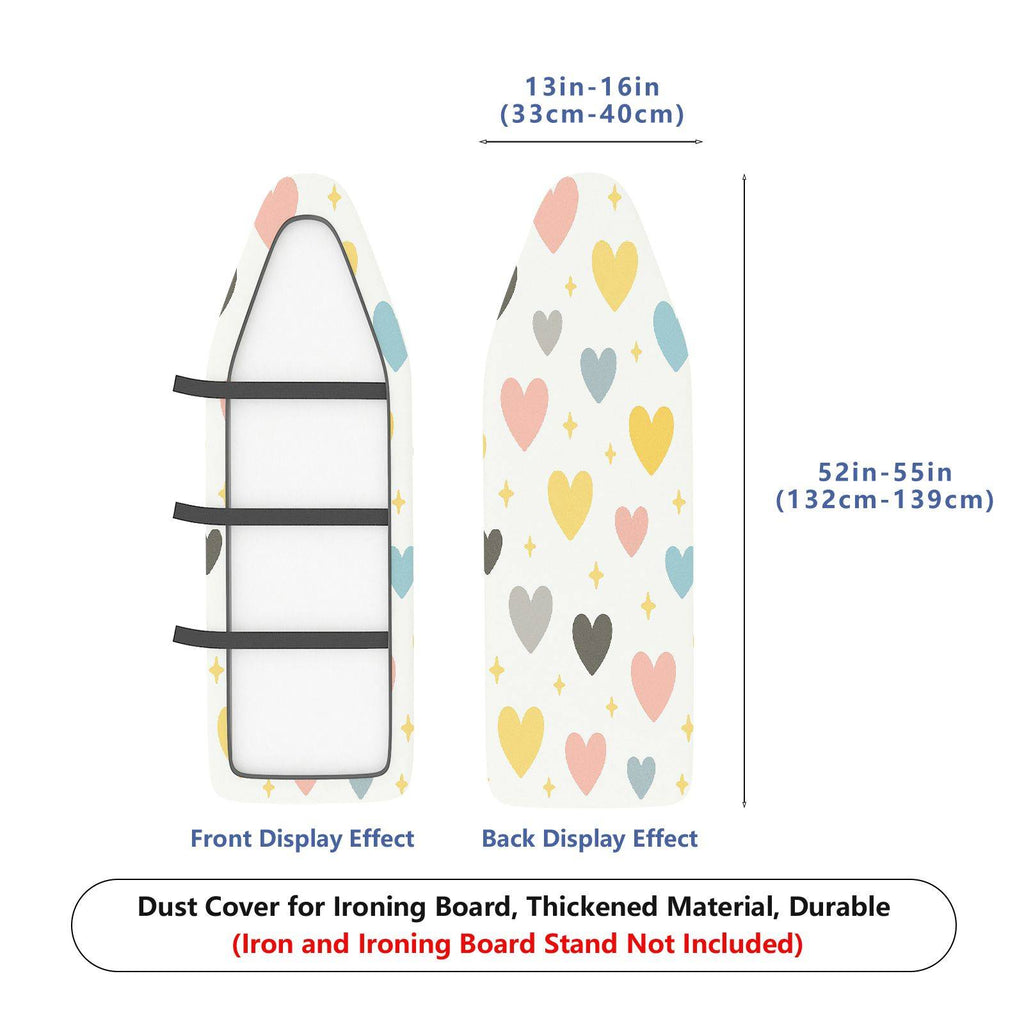 1-Piece Heart Star Pattern Pastel Design  Ironing Board Cover, Universal Size, Without Board