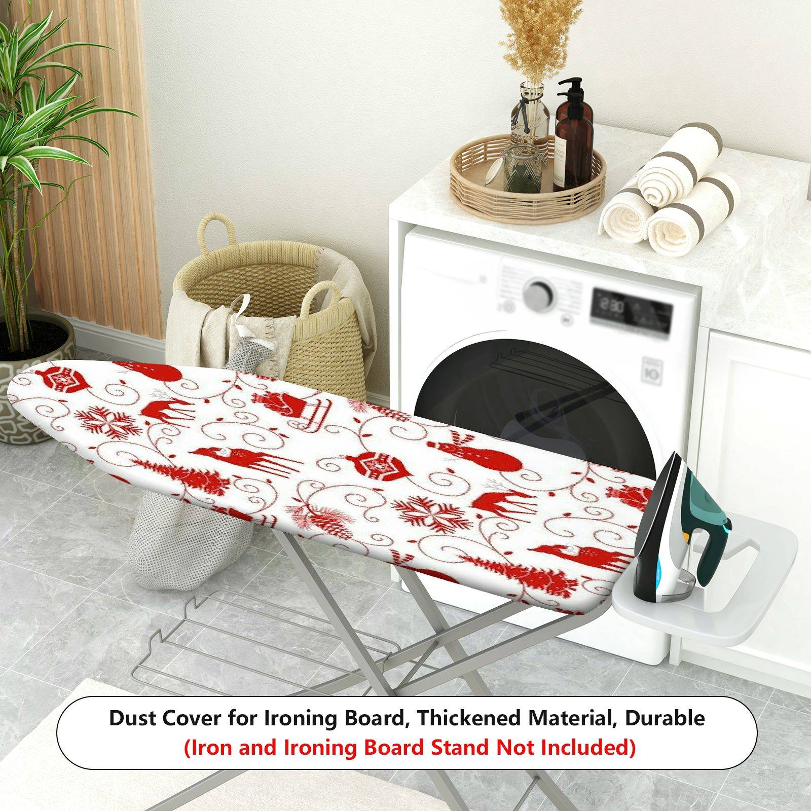 1-Piece Christmas Reindeer Snowflake  Ironing Board Cover, Universal Size, Without Board